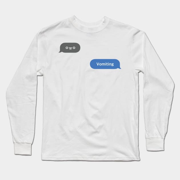 Korean Slang Chat Word ㅇㅠㅇ Meanings - Vomiting Long Sleeve T-Shirt by SIMKUNG